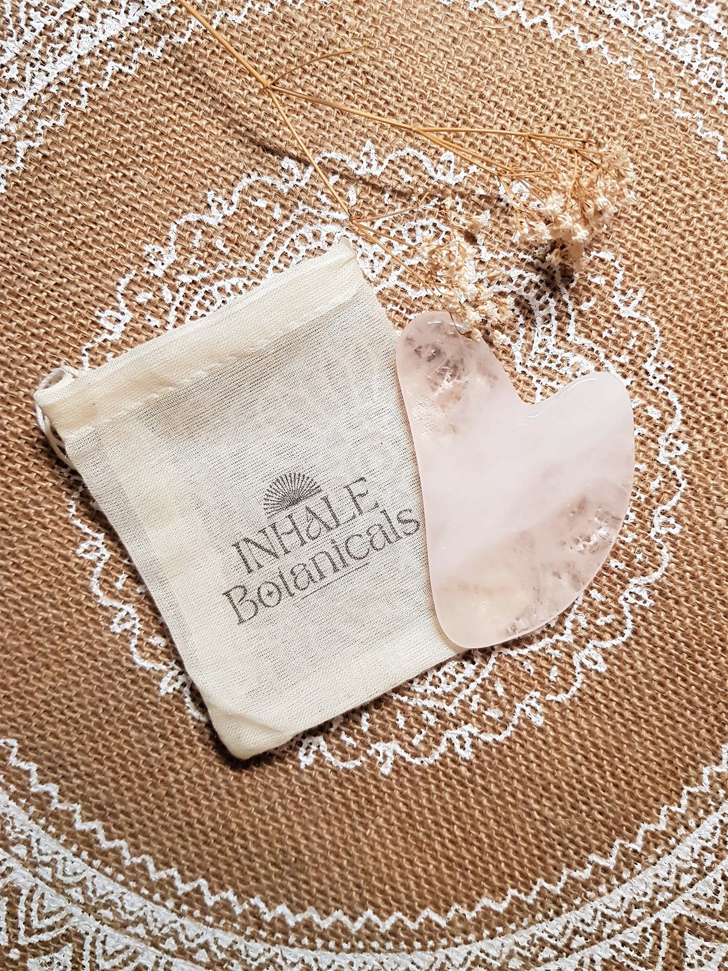 Rose Quartz Gua Sha board.