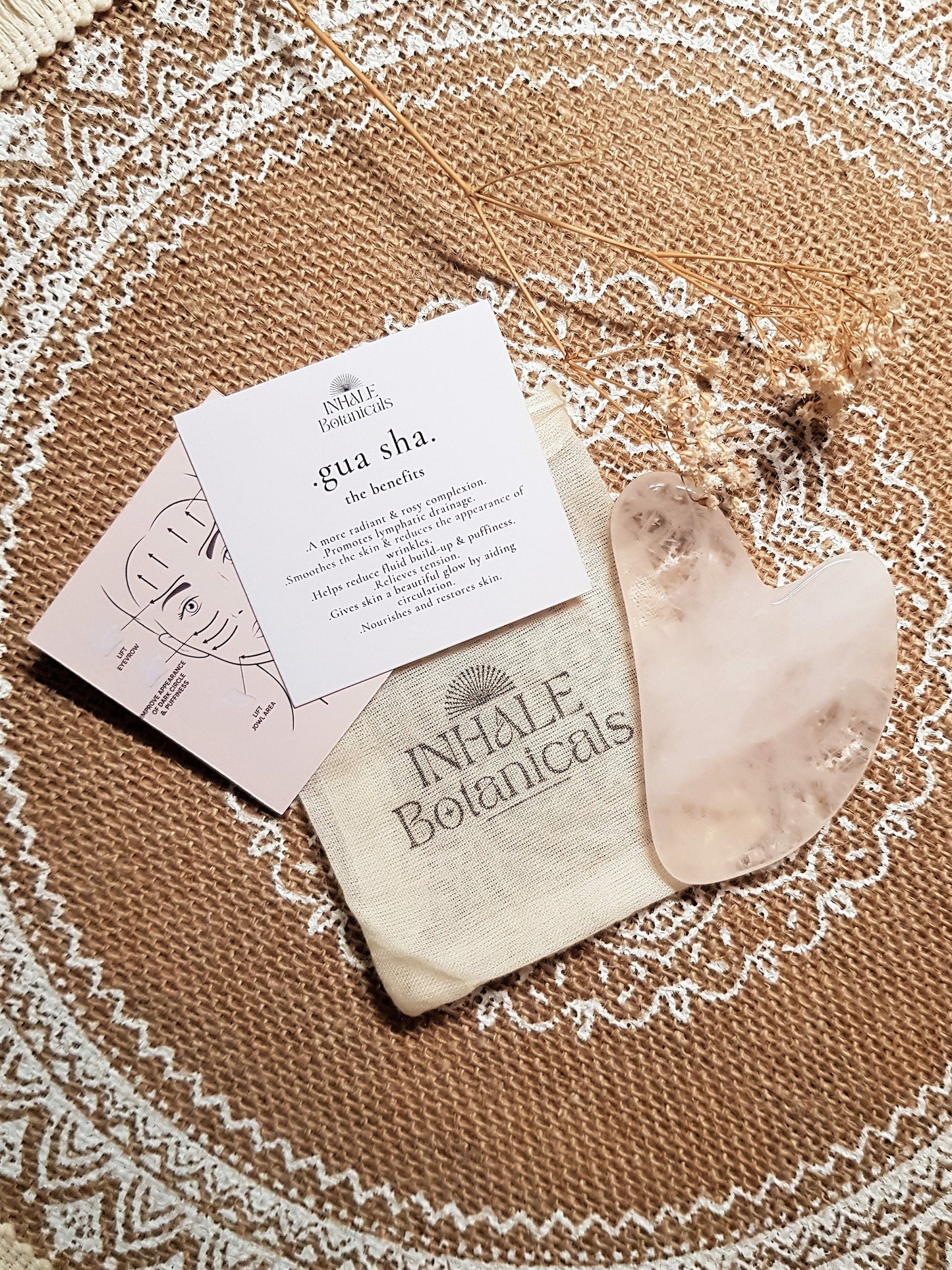 Rose Quartz Gua Sha board.