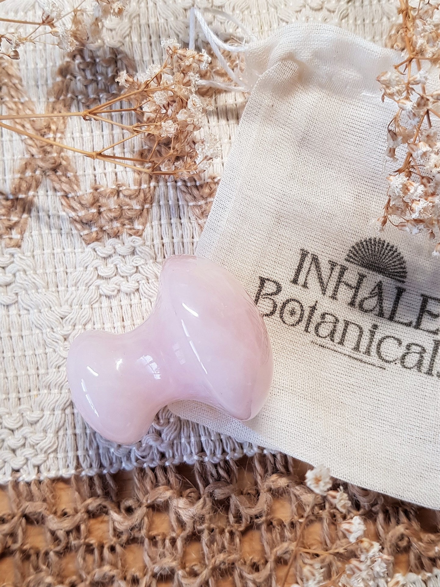 Rose Quartz Gua Sha Mushroom.