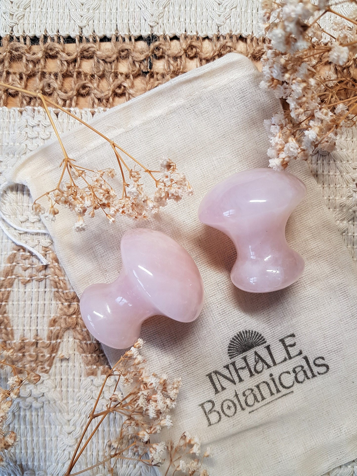 Rose Quartz Gua Sha Mushroom.
